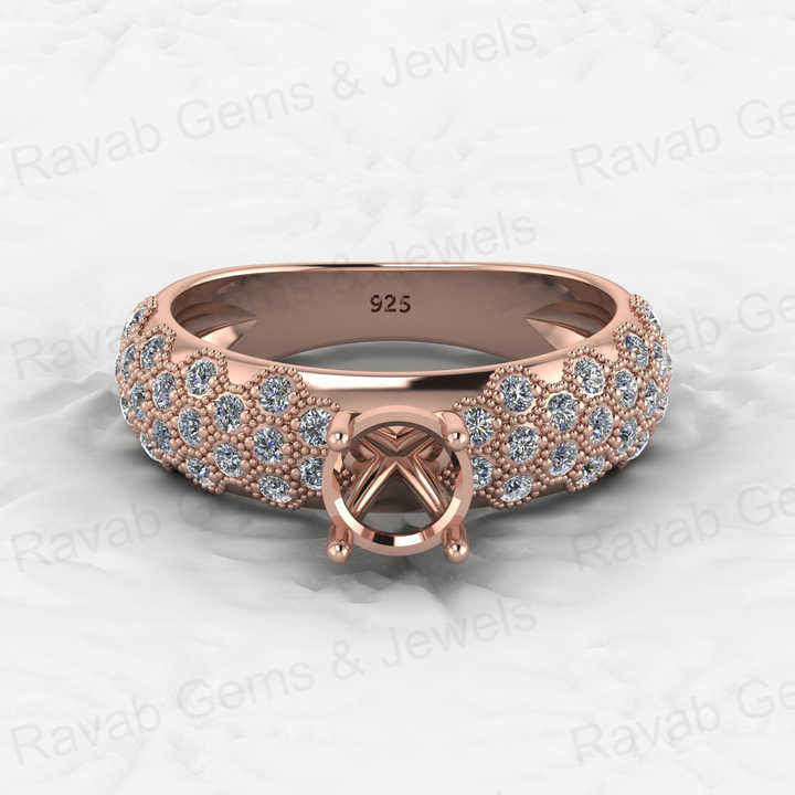 Genuine Solid 925 Sterling Silver Engagement Semi Mount Blank Setting Ring Good for Ashes & Resin Work Breastmilk Jewelry