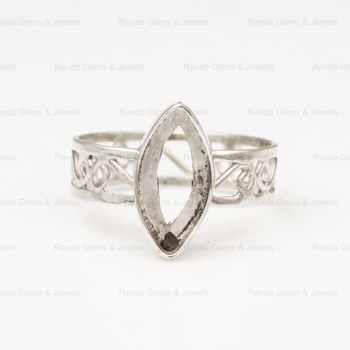 High Quality 925 Genuine Solid Silver 5x10mm Marquise Semi Mount Blank Bezel Setting Ring Gemstone Jewelry Findings Components