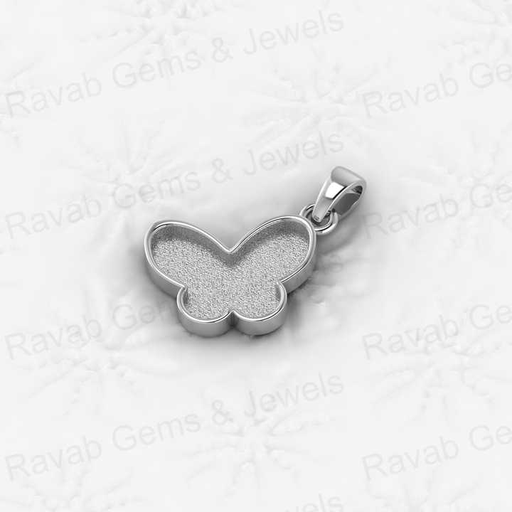 Genuine 925 Silver 17mm Dainty Butterfly Semi Mounting Blank Base Charm Pendant Setting for Resin & Ashes Work Keepsake Jewelry