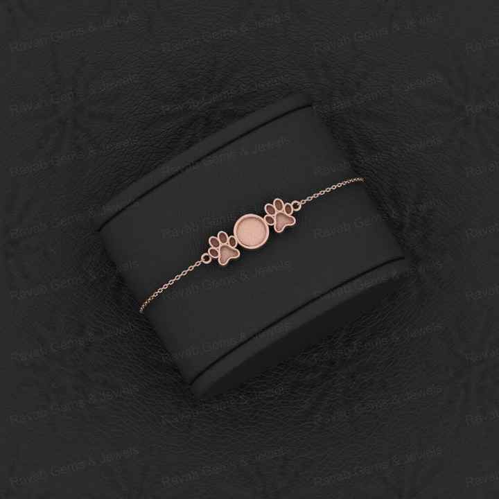Solid 925 Sterling Silver Dog Paw Round Charm Bracelet Quality 18K Gold Plated Ashes Resin Work Breastmilk Keepsake Fine Jewelry