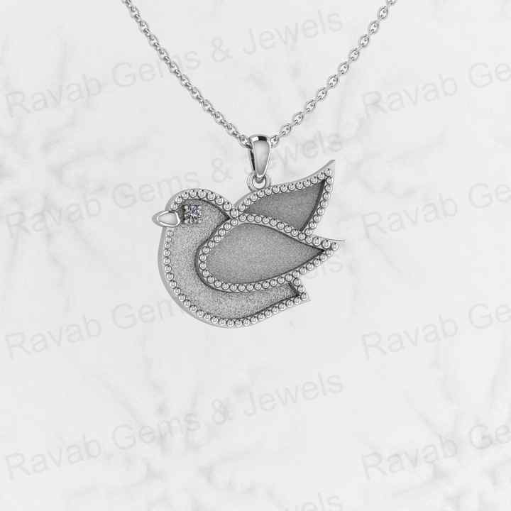 Top Quality Solid 925 Silver 20x23mm Peace Dove Faith Pigeon Semi Mount Charm Pendant Setting for Keepsake & Breastmilk Jewelry