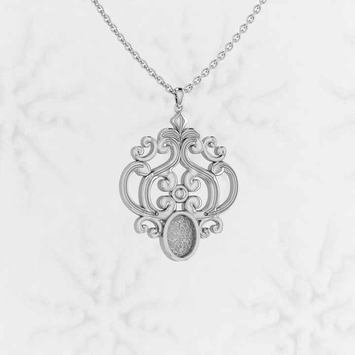 Genuine 925 Sterling Silver 25mm Vintage Filigree Design Semi Mounting Blank Base Charm Pendant Setting for Jewelry Finding
