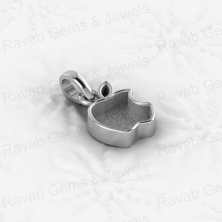 Top Quality 925 Sterling Silver 16x9mm Apple Brand Logo Semi Mounting Charm Pendant Bezel Setting for Resin Ashes Work Jewelry