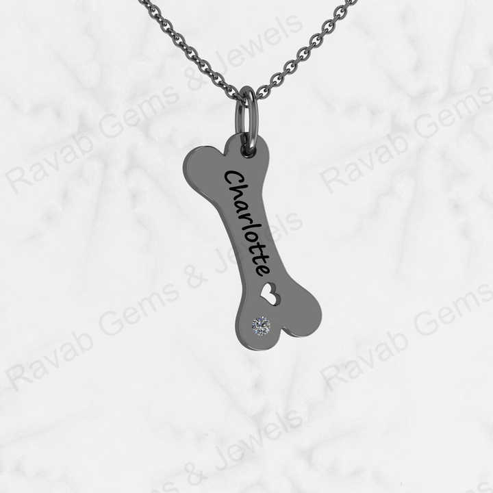 Christmas Sale Solid 925 Sterling Silver Engraved Dog Bone Personalized Dog Name Necklace Pendant Fine Handmade Jewelry