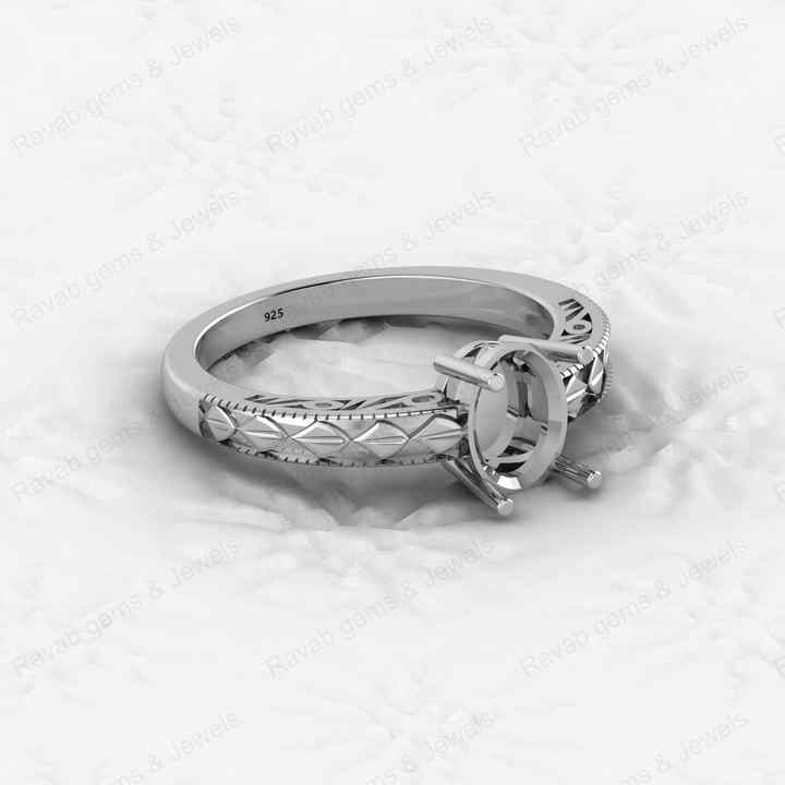 High Quality 925 Silver 6x8mm Oval Shape Semi Mount Blank Setting Ring Making Jewelry Findings & Components Keepsake Jewelry