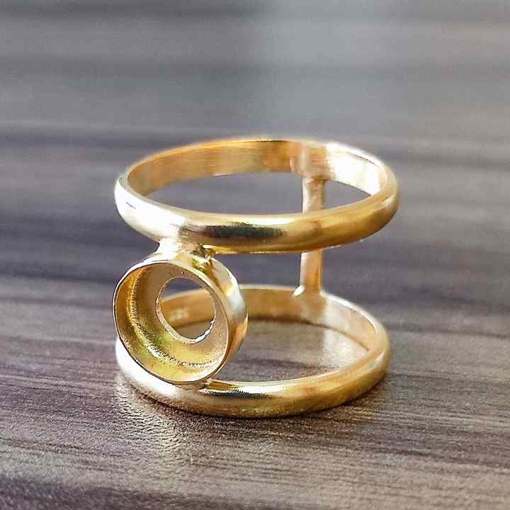 Solid 925 Sterling Silver 7mm Round Double Band Wheel Design Blank Setting Semi-Mount 18k Gold Plated Fine Handmade Ring