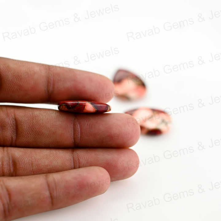 Natural Red Rose Dahlia Mohave Turquoise 16x22mm Pear Shape Cabochon Gemstone Hand Polish Loose Stone for Making Fine Jewelry