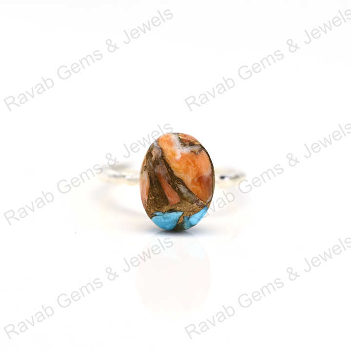 New Arrival Solid 925 Sterling Silver Oyster Turquoise Bezel Setting Ring for Women Handmade Fine Jewelry for Weddings Parties
