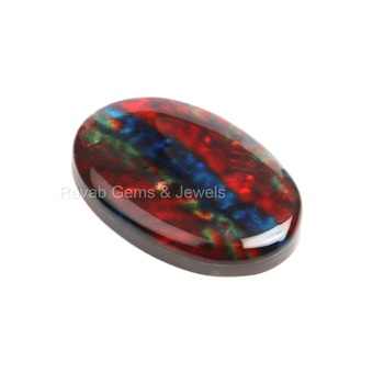 Handmade 20x30mm Red Ammolite Quartz Cabochons Smooth Oval Shape Low Price for Jewelry Making Flat Back Loose Gemstone