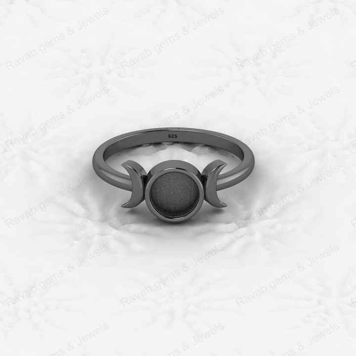 New Arrival 925 Sterling Silver 6mm Half Moon Semi Mount Blank Setting Best Wishes Ring Good for Resin Keepsake Finding Jewelry