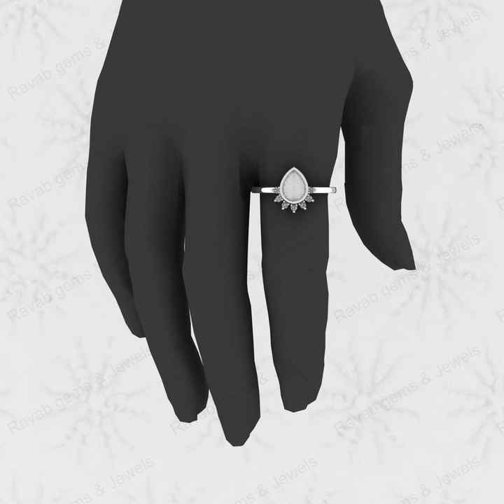 Top Quality 925 Sterling Silver 6x8mm Marquise Semi Mount Blank Setting Pear Crown Ring Good for Resin Keepsake Finding Jewelry