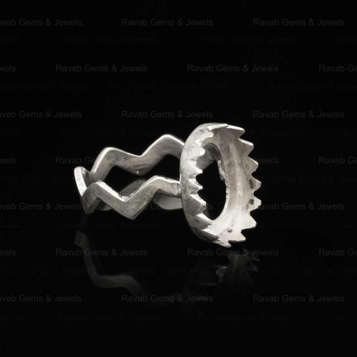 Best Selling Sterling Solid Silver 8x10mm Oval Shape Thunder Band Semi Mount Blank Bezel Set Ring Good for Gemstone and Resin