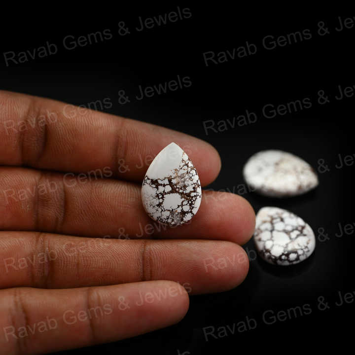 New Arrival 16x22mm Wild Horse Magnesite Jasper Pear Shape Cabochon Gemstone Hand Polish Loose Stone for Making Gold Jewelry