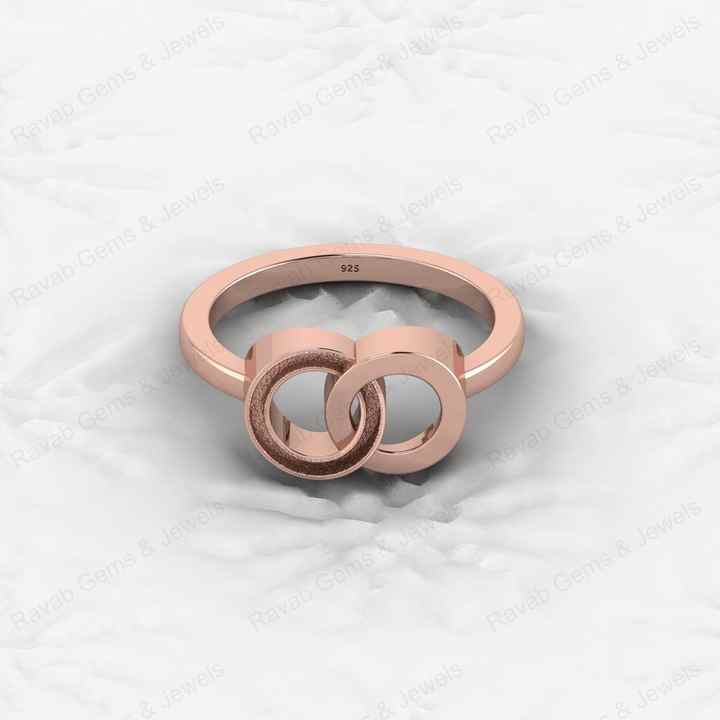 Awesome Quality 925 Silver Unique Double Circle Semi Mount Blank Setting Infinity Design Ring for Breastmilk Keepsake Jewelry