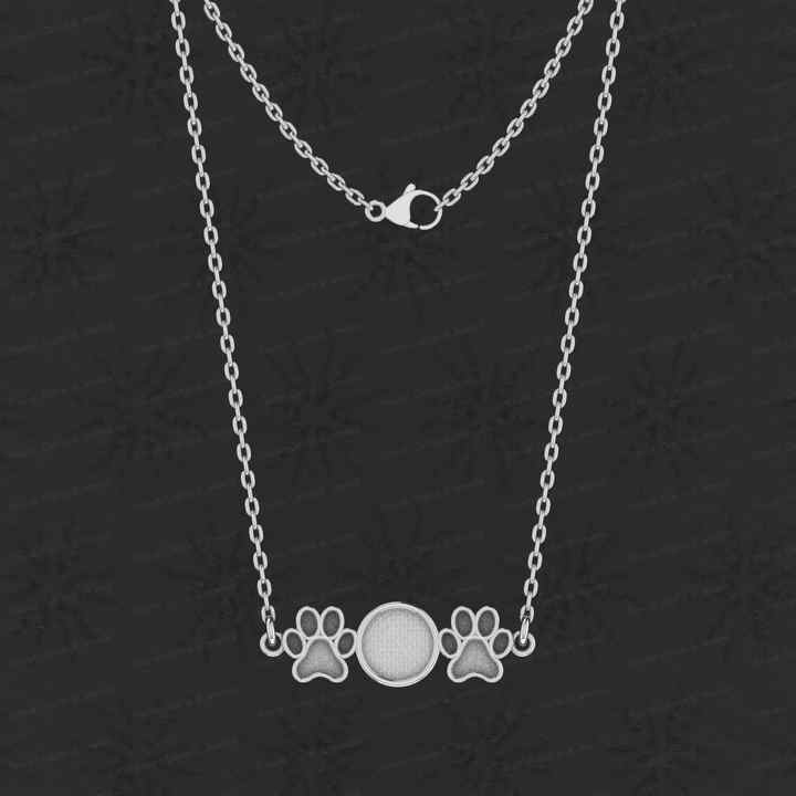 Best Quality 925 Silver Dog Paw Collet Cup Semi Mount Charm Pendant Necklace Setting Resin Ashes Jewelry Finding