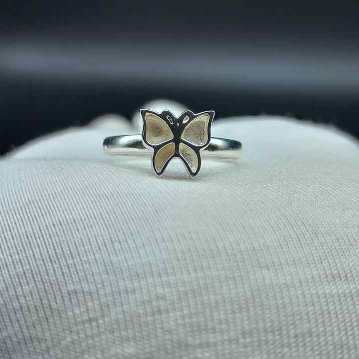 Solid 925 Sterling Silver Butterfly Design Bezel Setting Semi-Mount Blank Setting Good For Ashes & Resin Breastmilk Jewelry