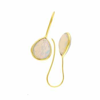 New Arrival Solid 925 Sterling Silver Fire Opalite Checker Cut Pear Drop 12x16mm Bezel Drop Dangle Earring for Women Jewelry