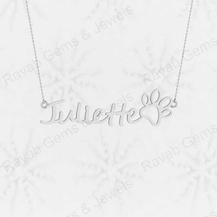 Christmas Sale Solid 925 Sterling Silver Personalized Name Necklace Cursive Name Fine Handmade Pendant With 18 Inch Chain