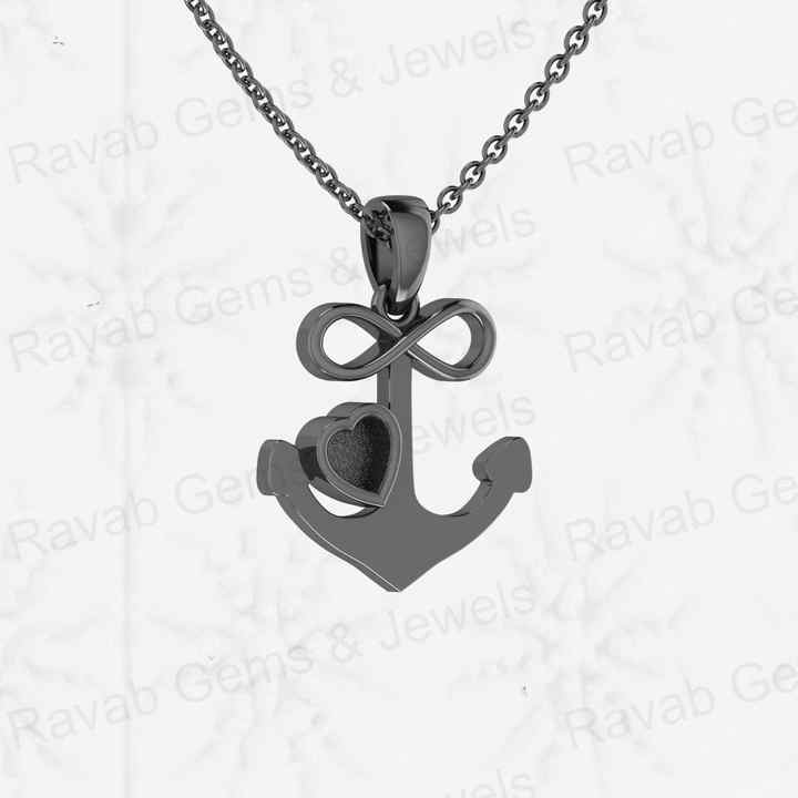 Genuine 925 Sterling Silver Anchor & Infinity 4mm Heart Pendant DIY Jewelry Setting with Good Resin Semi Mount Blank Charm