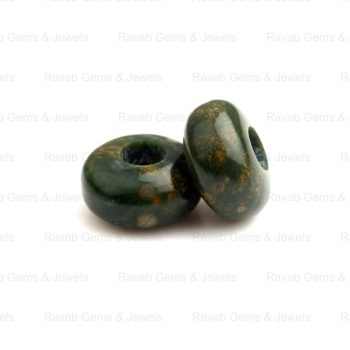 14x8mm Rondelle Briolette Natural Smooth Rhyolite Rainforest Jasper Big Hole Loose Gemstone Beads for Jewelry Making Wholesale