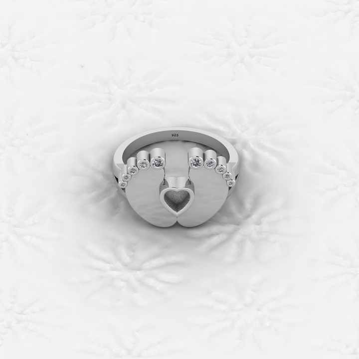 Superb Quality New Baby Born Foot Print 925 Silver Semi Mount Blank Setting Ring for Gemstone Findings & Components Jewelry