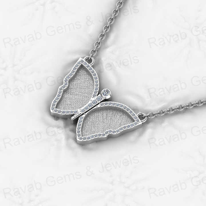 Top Quality 925 Silver 16x22mm Butterfly CZ Blank Bezel DIY Memorial Jewelry Resin Ashes Breast Milk DIY Findings Components