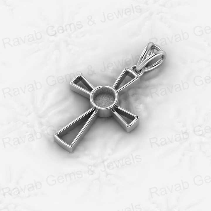Genuine 925 Sterling Silver 24x18mm Christ Cross Semi Mounting Blank Setting Charm Pendant for Jewelry Findings & Components