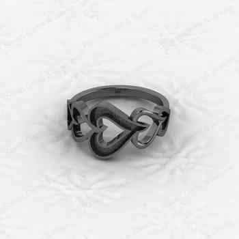 Best Quality 925 Silver 5 Heart Semi Mount Blank Setting Tiny Heart Shape Ring for Breastmilk Keepsake Women Fine Jewelry