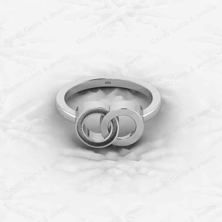 Awesome Quality 925 Silver Unique Double Circle Semi Mount Blank Setting Infinity Design Ring for Breastmilk Keepsake Jewelry