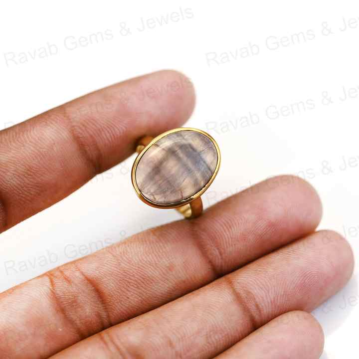 Top Quality Solid 925 Sterling Silver Natural Fluorite Smooth Cabochon 10x14mm Bezel Setting 18k Gold Filled Ring for Women