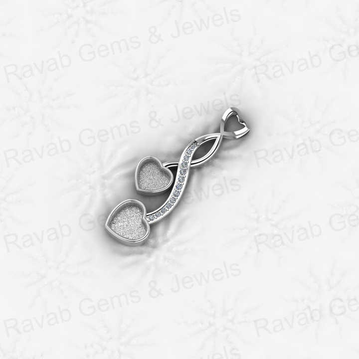 Top Quality 925 Sterling Silver Heart CZ Semi Mounting Blank Charm Pendant Setting for Resin Ashes Jewelry Findings Components