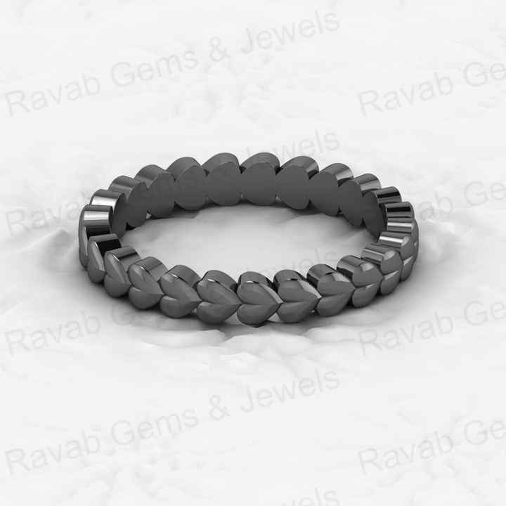 Best Selling Genuine 925 Sterling Silver Gold Vermeil Eternity Curved 3mm Love Heart Band Minimalist Women Ring for Fine Jewelry