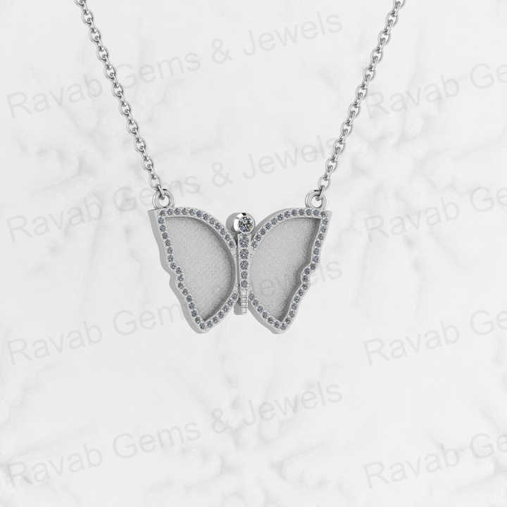 Top Quality 925 Silver 16x22mm Butterfly CZ Blank Bezel DIY Memorial Jewelry Resin Ashes Breast Milk DIY Findings Components