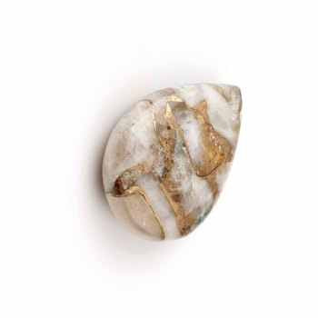 Top Selling Best Quality Natural 16x22mm Smooth Pear Shape White Calcite Copper Jewelry Making Briolette Loose Gemstone