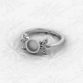 Genuine 925 Sterling Semi Mount Blank Setting Ring Attractive Leaf Design Women's Jewelry Findings 2x4mm Keepsake Wholesale