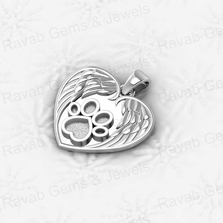 Top 925 Silver Engraving Angle Wing Hold Heart Charm 25x25mm Blank Bezel Setting Semi Mount Pendant Good for Resin Ashes Work