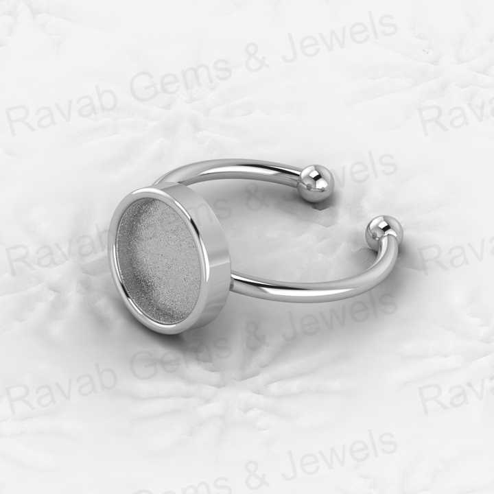 Best Quality Solid 925 Sterling Silver 10mm Semi Mount Ring Adjustable Blank Setting Resin Ashes Jewelry Findings Components