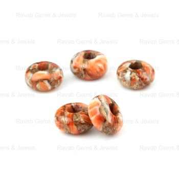 14x8mm Smooth Rondelle Big Hole Natural Sponge Coral Copper Briolette Quarts Gemstone Beads Loose Jewelry Making Wholesale Price