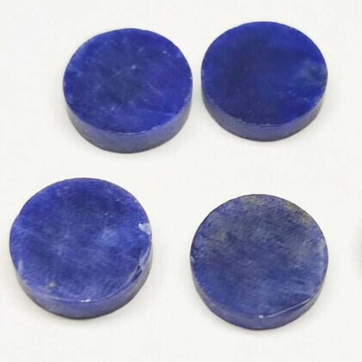Natural 12mm Polished Blue Sodalite Smooth Double Flat Coin Calibrated Loose Gemstone for Jewelry Making From Manufacturer