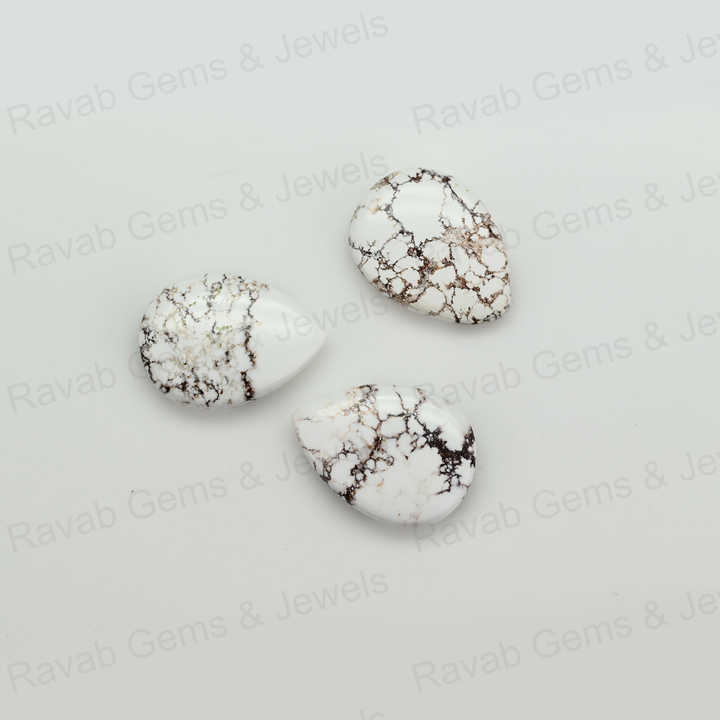 New Arrival 16x22mm Wild Horse Magnesite Jasper Pear Shape Cabochon Gemstone Hand Polish Loose Stone for Making Gold Jewelry