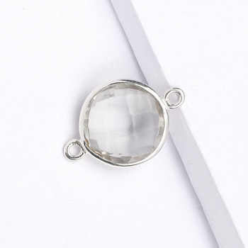 925 Sterling Silver Charm Connector Handmade 12mm Natural Crystal Quartz Bezel Pendant Fine Pendants & Charms Wholesale Supply