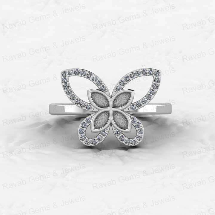 Solid 925 Silver Semi Mounting Blank Base Ring 2x4mm Marquise Butterfly CZ Resin Ashes Work Keepsake DIY Jewelry Findings
