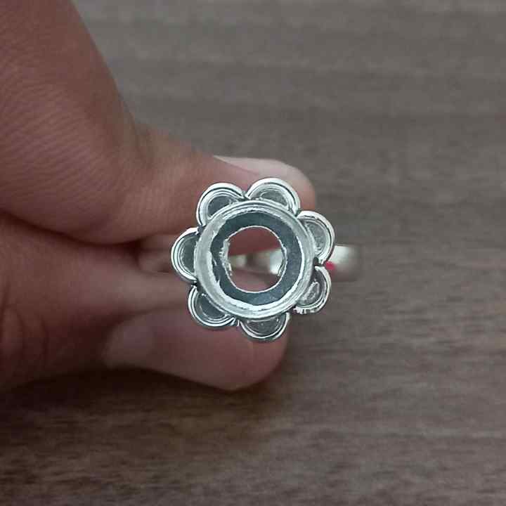 Genuine 925 Sterling Silver 10MM Round Shape Semi-Mount Blank Setting Good For Ashes & Resin Fill Keepsake DIY Fine Jewelry