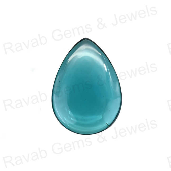 Hot Selling Top Quality 12X16mm Blue Topaz Quartz Pear Shaped Hand Polish Gemstone for Making 14k Gold Handmade Fine Jewelry