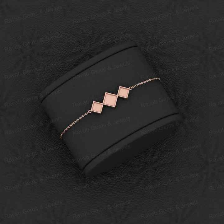 Superb Quality 925 Solid Silver Semi Mount Chain Bracelet Tiny Kite Resin Gemstone 18K Gold Plated Ashes Setting Jewelry