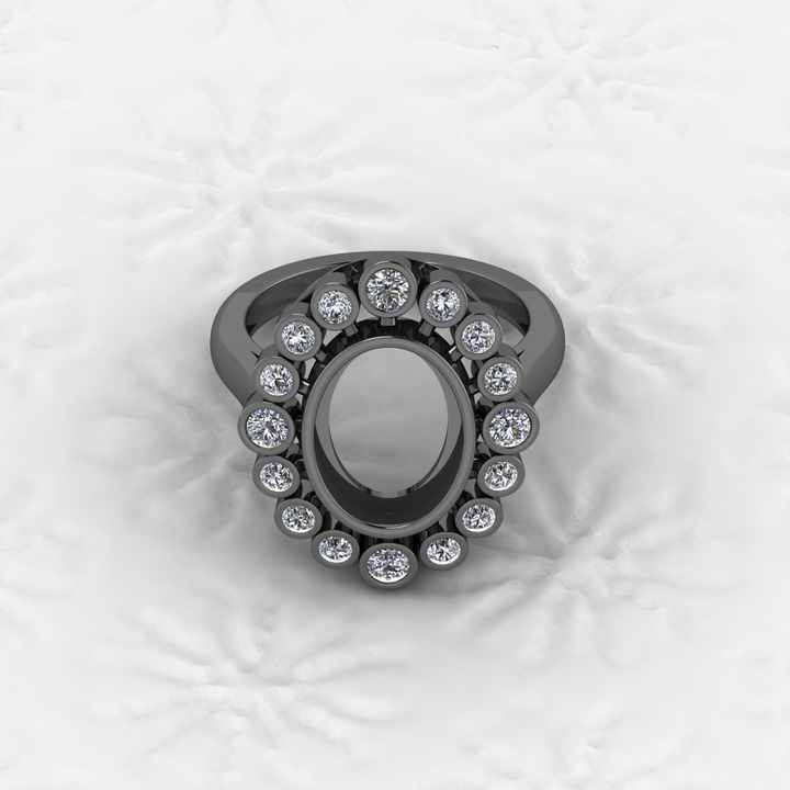Superb Quality 925 Silver Oval 9x12mm Semi Mount Blank Setting Ring for Gemstone Good for Ashes & Resin Work Breastmilk Jewelry
