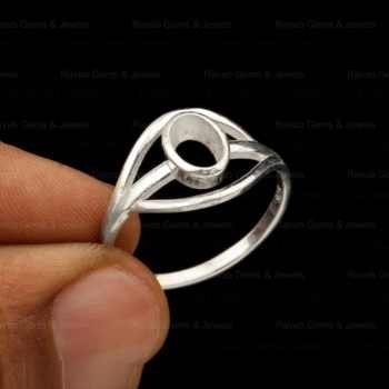 Best Quality 925 Sterling Silver Solid 6x8mm Oval Semi Mount Blank Bezel Setting Ring Jewelry Findings Components