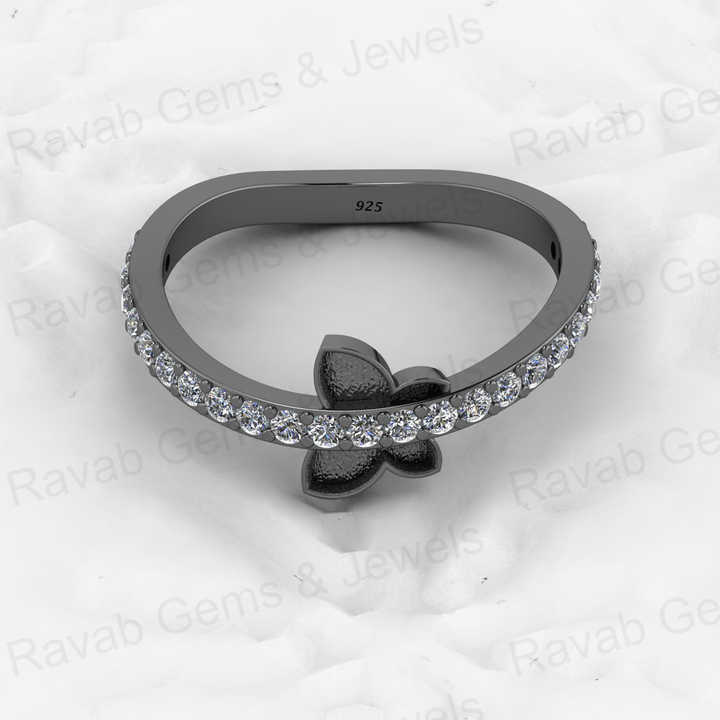 Solid 925 Sterling Silver Butterfly Semi Mount Blank Setting Mobius Strip Band Ring for Breastmilk & Keepsake Good for Resin