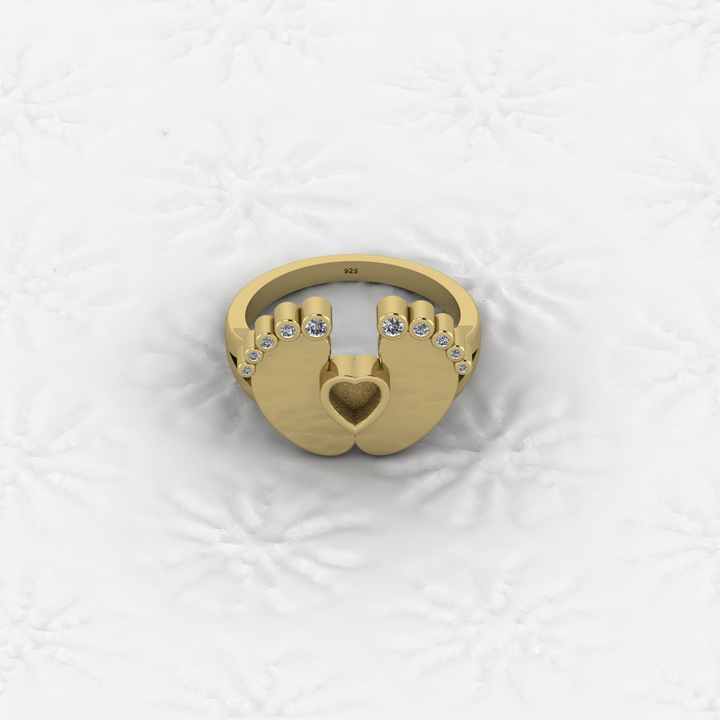Superb Quality New Baby Born Foot Print 925 Silver Semi Mount Blank Setting Ring for Gemstone Findings & Components Jewelry