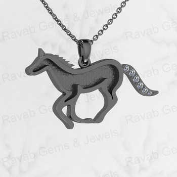 Genuine 925 Silver Running Horse Pendant Semi Mounting Blank Charm for Breast Milk Ashes Keepsake Jewelry Running Animal Design